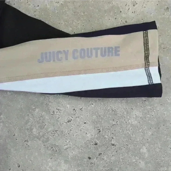 JUICY COUTURE | 7/8 Length Black/Tan/White Soft Athletic Leggings - Picture 6 of 8